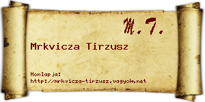 Mrkvicza Tirzusz névjegykártya